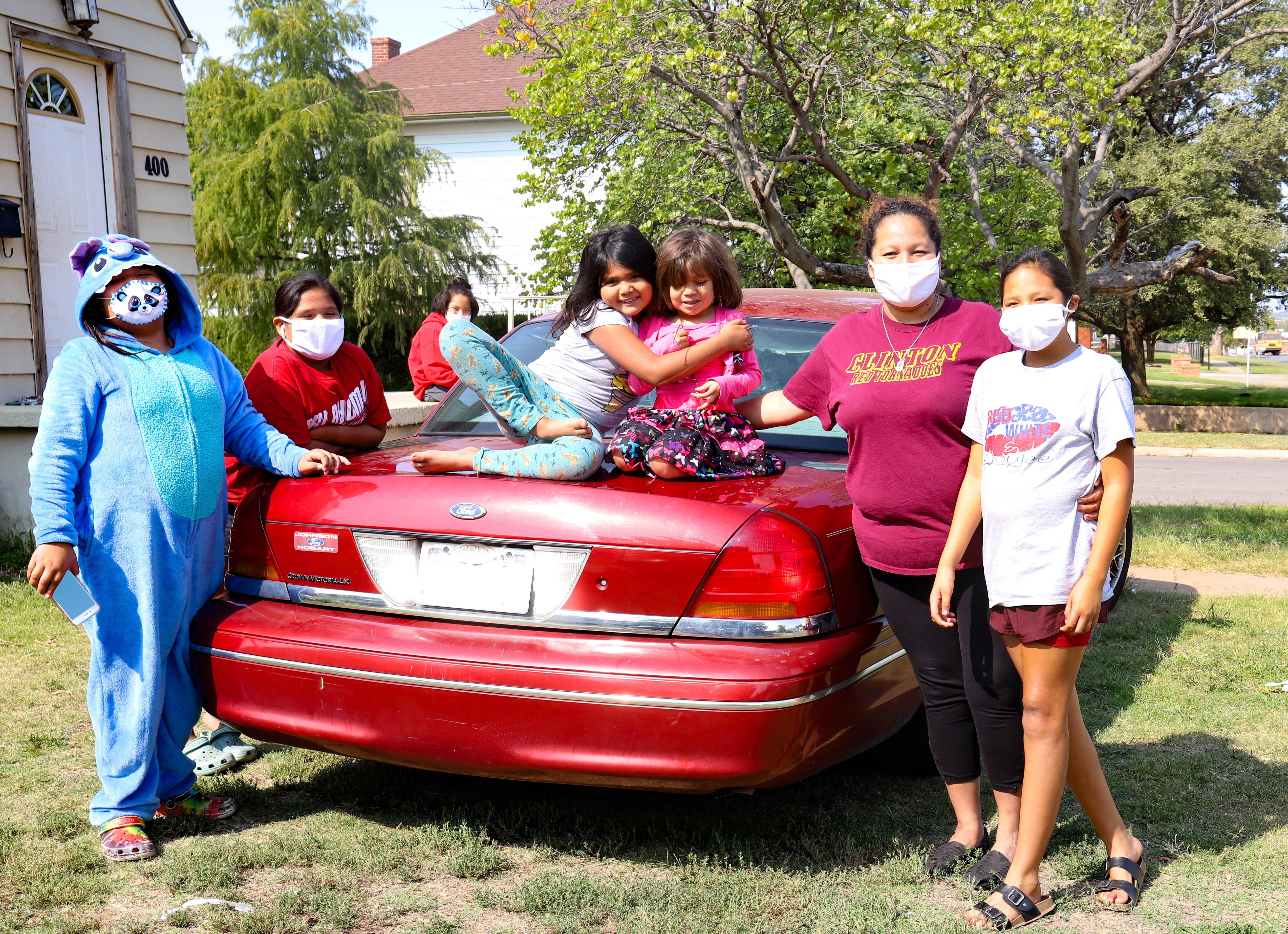 Families across Oklahoma, Texas and Kansas received masks, water bottles and backpacks made available by grants and partnerships with OIMC.